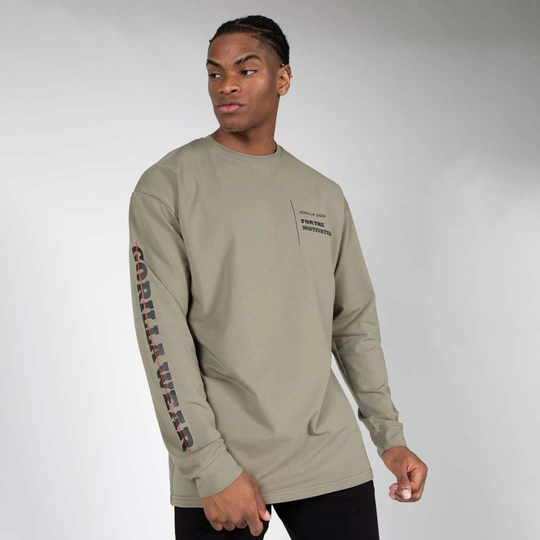 Gorilla Wear Boise Oversized Long Sleeve Army Green Xxxl