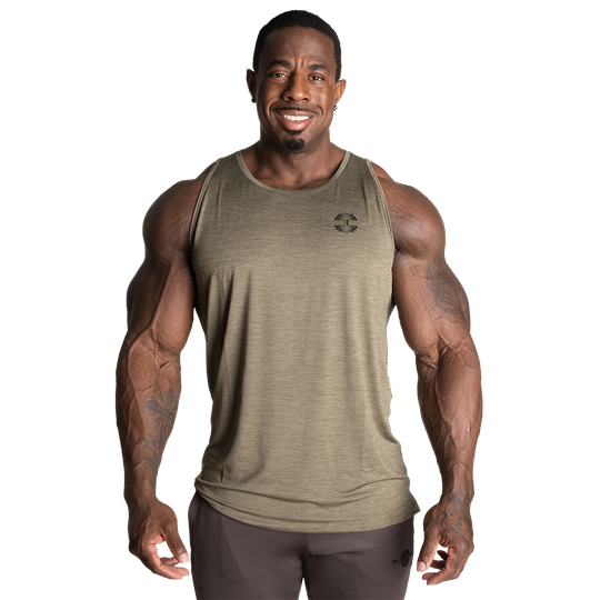 Essex Stripe Tank, Washed Green Melange