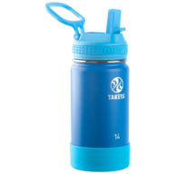Takeya 14 oz (410ml) Actives Kids Insulated Water Bottle With Straw Lid-teräksinen juomapullo (Sky)