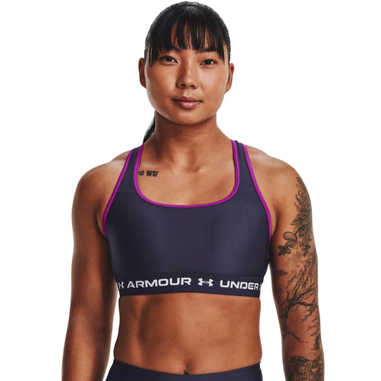 Under Armour Ua Crossback Mid Bra Tempered Steel/white S