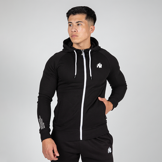 Payette Zipped Hoodie, Black