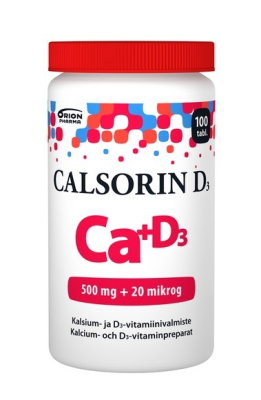 Calsorin D3 500 mg + 20 mikrog 100 tablettia *