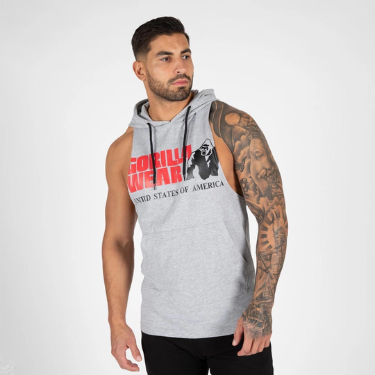 Gorilla Wear Rogers Hooded Tank Top Grey Melange L