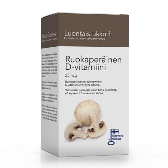 Ruokaperäinen D-vitamiini 25mcg (Parasta ennen 4.5.2023)