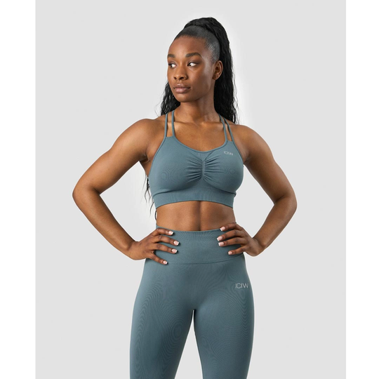 Icaniwill Define Seamless Scrunch Sports Bra Jungle Green S