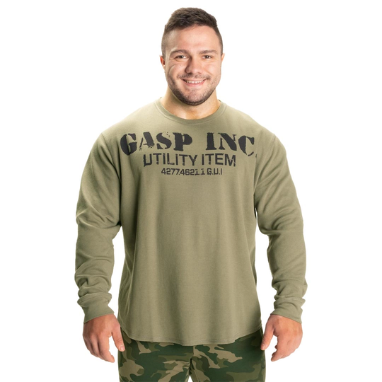 Gasp Iron Thermal Gym Sweater Washed Green S