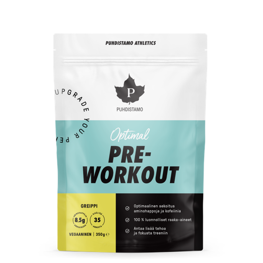Puhdistamo Athletics Pre-Workout + Kofeiini Greippi 350g