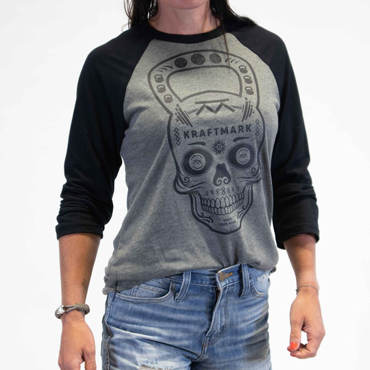 Kraftmark T-shirt triblend 3/4 sleeve gray/black