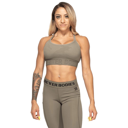 Better Bodies Gym Sports Bra Green Camo Xl