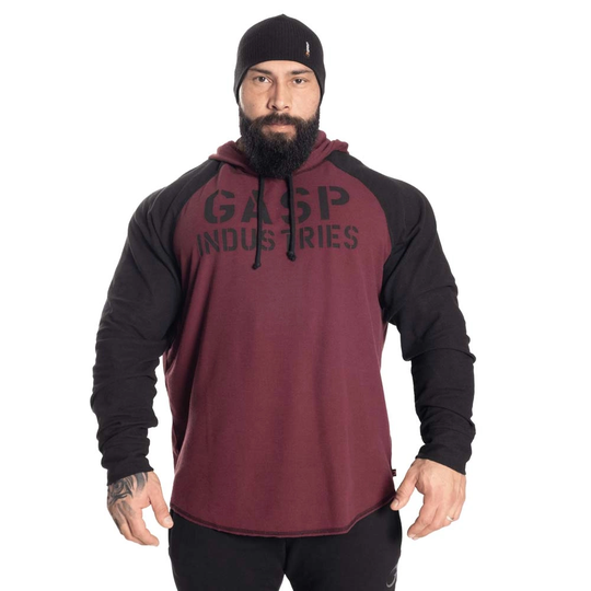 Gasp Long Sleeve Thermal Hoodie Maroon Xxl