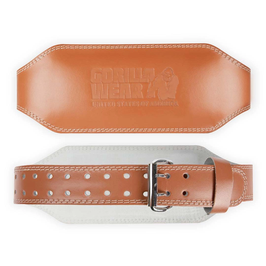 Gorilla Wear 6 Inch Padded Leather Belt Brown L/xl