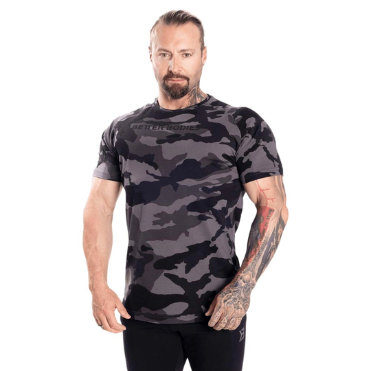 Better Bodies Gym Tapered Tee Dark Camo L