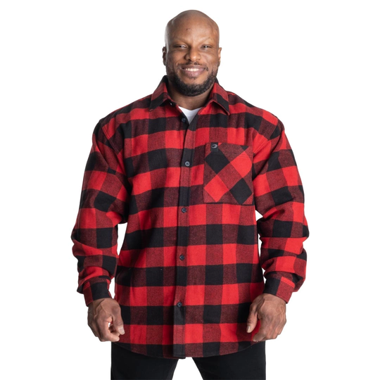 Gasp Heavy Flannel Shirt Red/black Xs