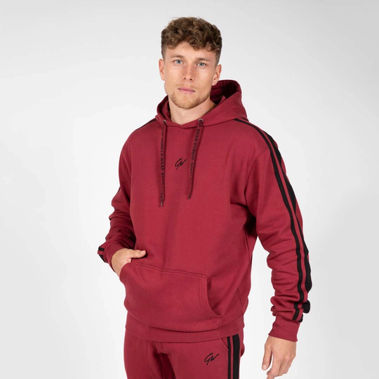 Gorilla Wear Banks Oversized Hoodie Burgundy Red S