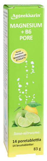 Apteekkarin Magnesium+ B6 poretabl sitruuna 14 kpl