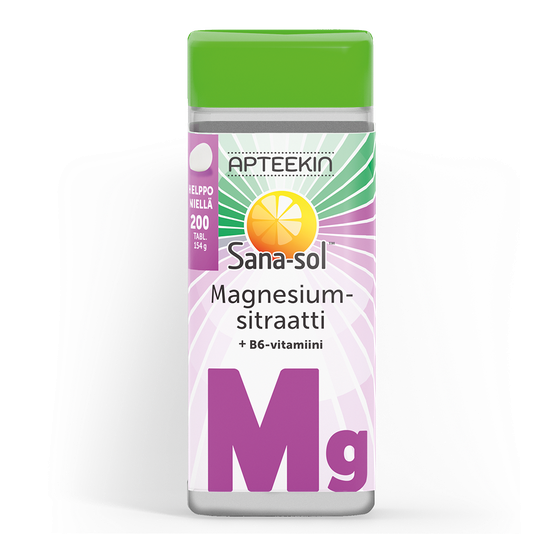 Apteekin Sana-sol Magnesiumsitraatti+B6-vitamiini 200 tabl