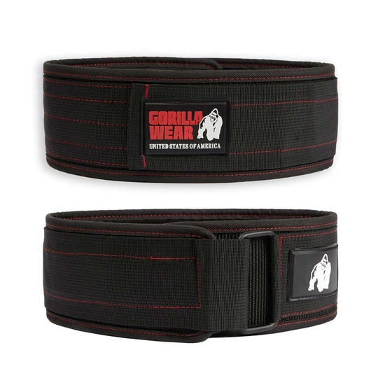 Gorilla Wear 4 Inch Nylon Belt Black/red M/l