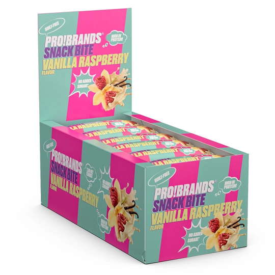 24 X Pro Brands Snackbite 35 G Vanilla Raspberry
