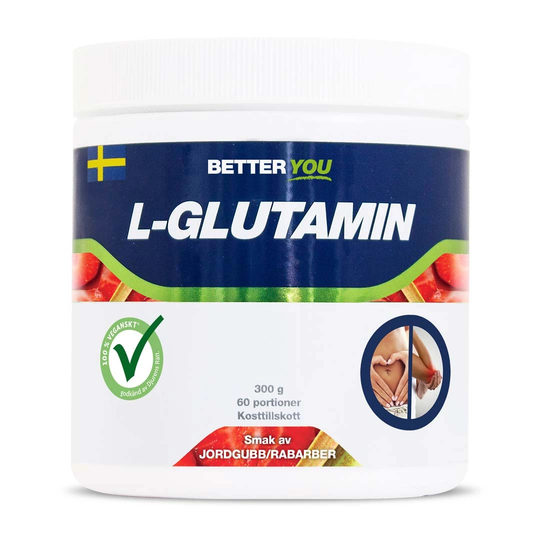 Better You Naturligt Glutamine 300 G Jordgubb Rabarber
