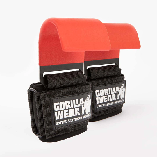 Gorilla Wear Weight Lifting Hooks Black/red