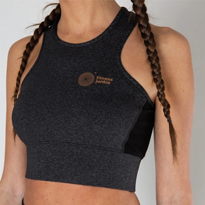 Fitnessjunkie Signature Crop Top Grey Xs