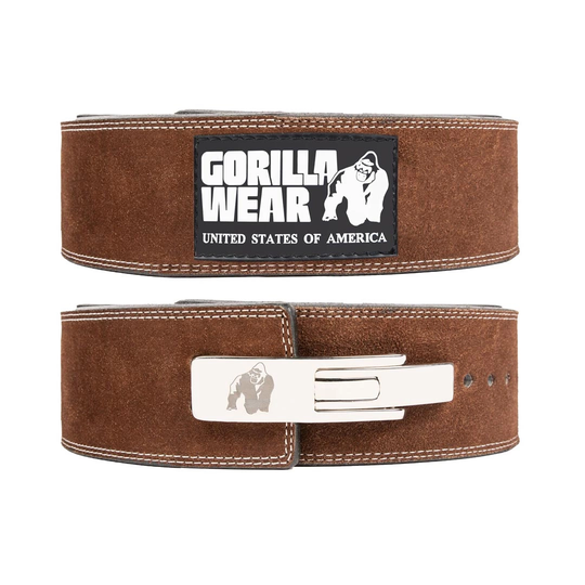 Gorilla Wear 4 Inch Powerlifting Lever Belt Brown S/m