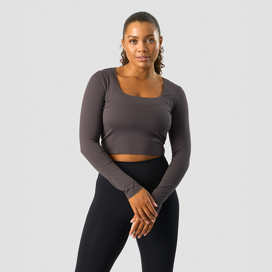 Nimble Soft Cropped Long Sleeve, Clay