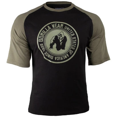 Gorilla Wear Texas T-shirt Black & Army Green L