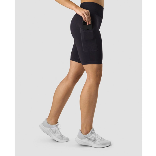 Icaniwill Define Seamless Pocket Biker Shorts Dark Graphite L
