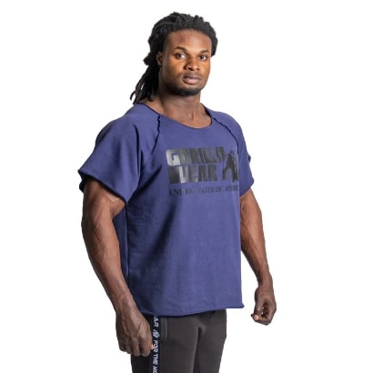 Gorilla Wear Classic Workout Top Navy S/m