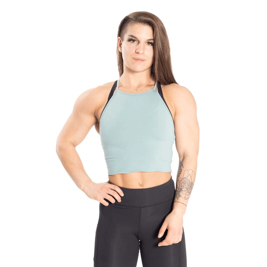 Better Bodies Performance Crop Halter Teal Green M