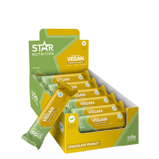 12 x Star Nutrition Vegan Protein bar, 55 g, Peanut Chocolate