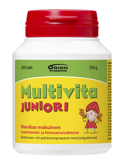 Multivita Juniori mansikka monivitamiini 200 purutabl