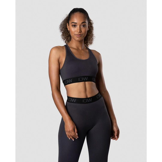 Icaniwill Define Logo Seamless Sports Bra Graphite L
