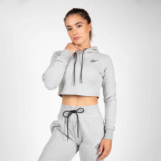 Gorilla Wear Pixley Crop Top Hoodie Grey L