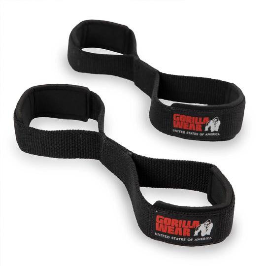 Gorilla Wear Figure 8 Lifting Straps Black S/m