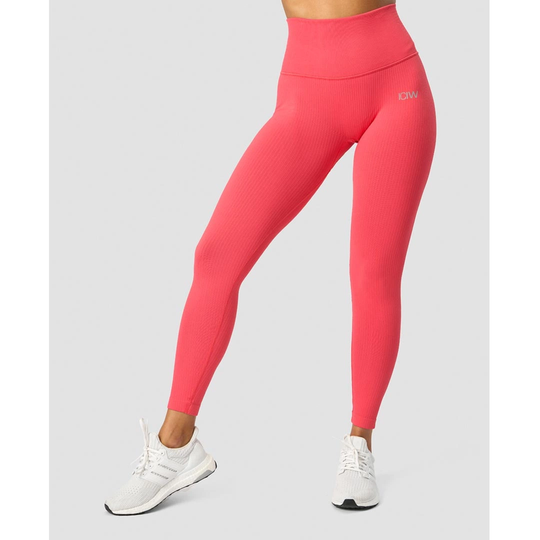 Icaniwill Ribbed Define Seamless Pocket Tights Cobalt Coral Red