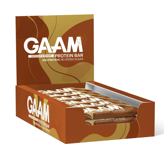 12 X Gaam Protein Bar 55 G Hazelnut & Nougat
