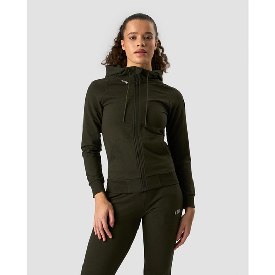 Icaniwill Activity Zip Hoodie Wmn Dark Army Green