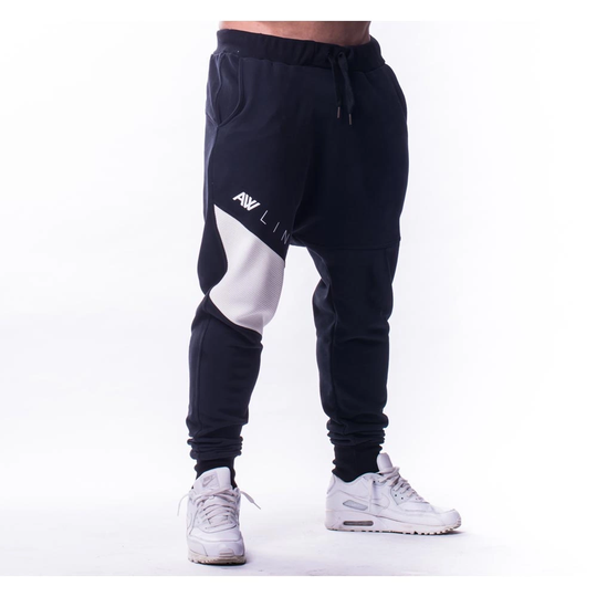Nebbia Mens Drop Crotch Pants Black L