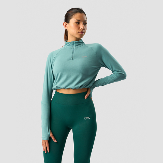 Define Cropped 1/4 Zip Adjustable, Mineral Green
