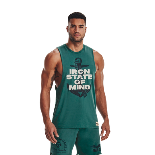 UA Project Rock State of Mind Muscle Tank, Coastal Teal