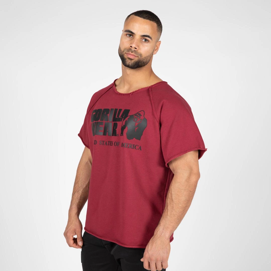 Gorilla Wear Classic Workout Top Burgundy Red S/m