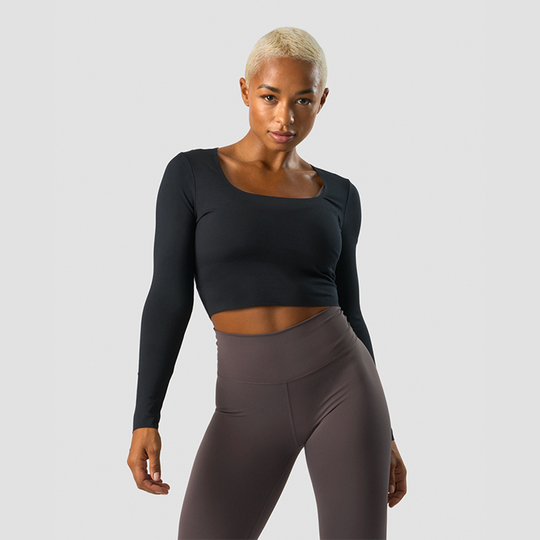 Nimble Soft Cropped Long Sleeve, Black