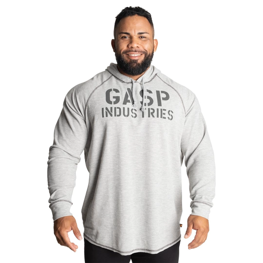 Gasp Long Sleeve Thermal Hoodie Grey Melange Xl