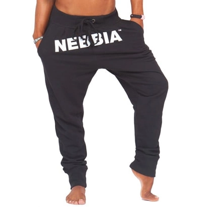 Nebbia Drop Crotch Pants Black M