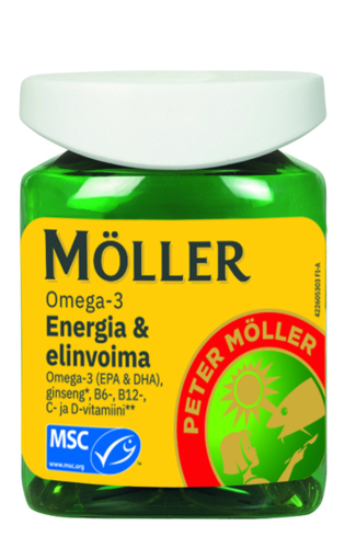 Möller Omega-3 Energia+elinvoima 60 kapselia