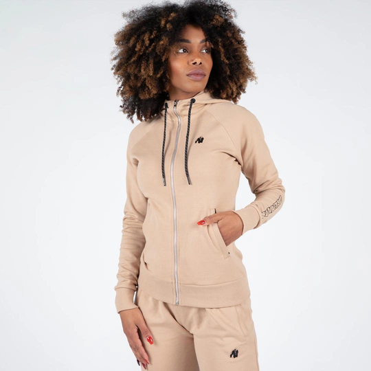 Gorilla Wear Marion Zipped Hoodie Beige