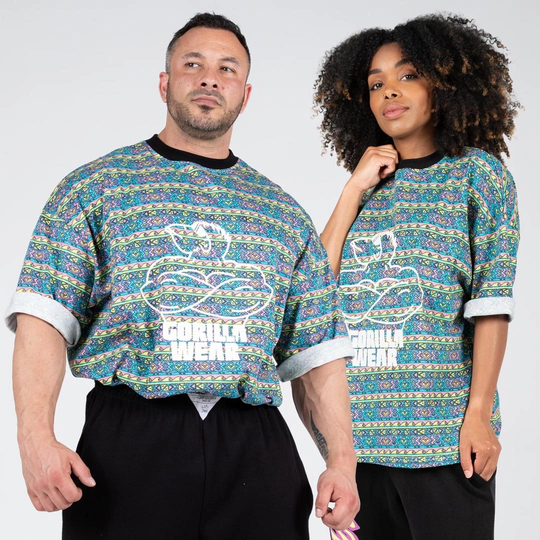 Gorilla Wear Legacy Oversized T-shirt Blue/purple/yellow M