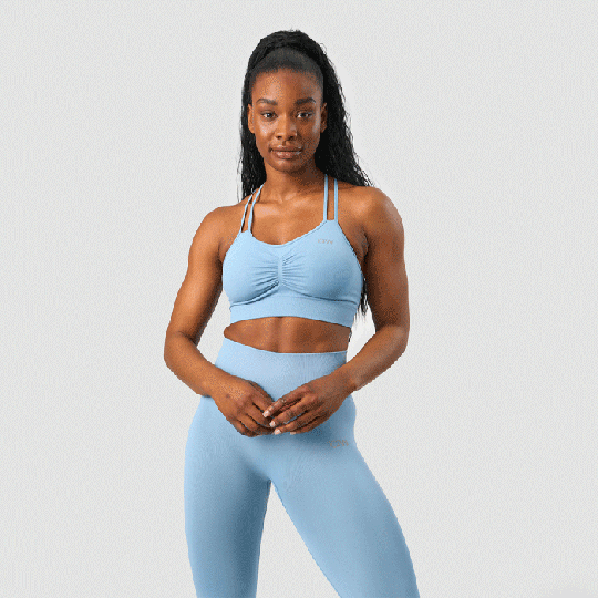 Define Seamless Scrunch Sports Bra, Dusty Blue